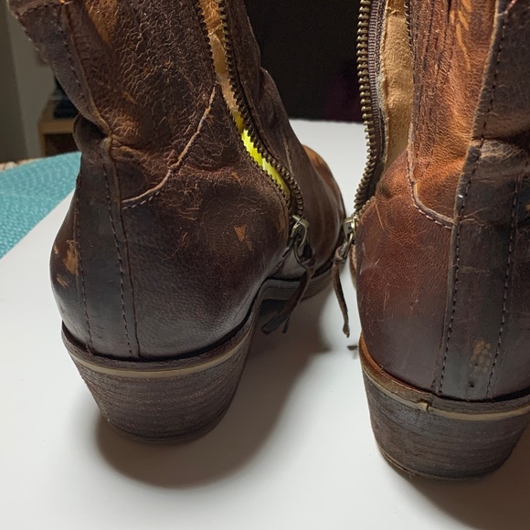 Sofft Rich Brown Distressed Leather Ankle Boots - Picture 6 of 9